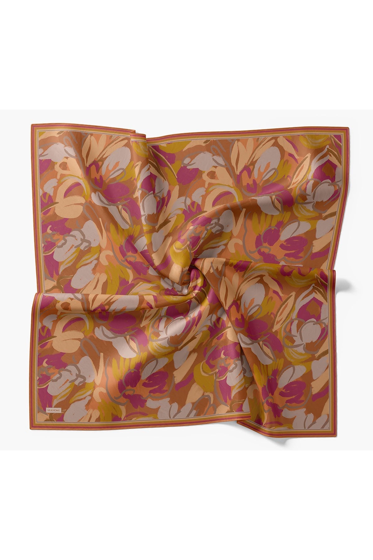 Soft Eşarp Painterly Floral Turuncu
