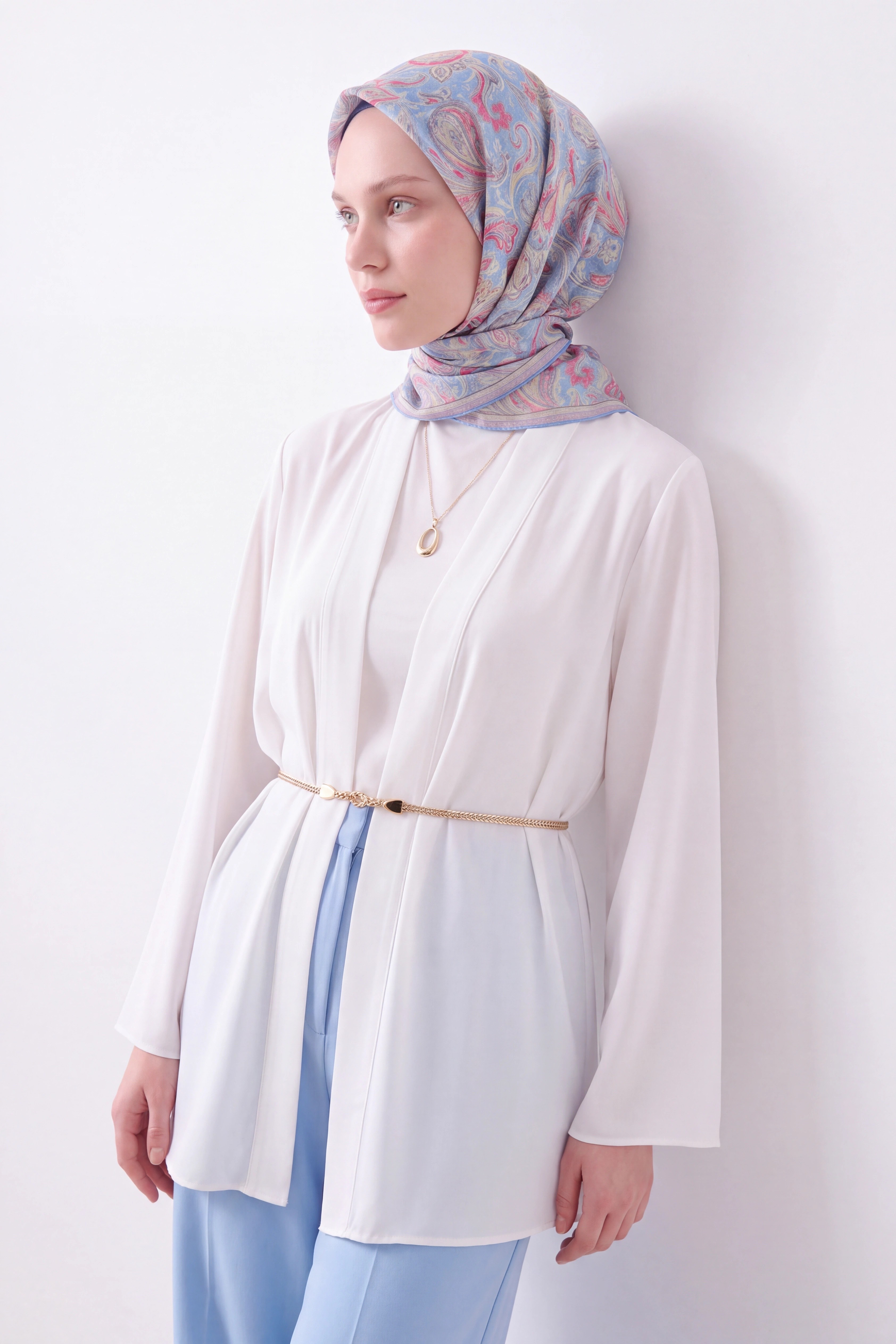 Soft Eşarp Paisley Bebe Mavisi