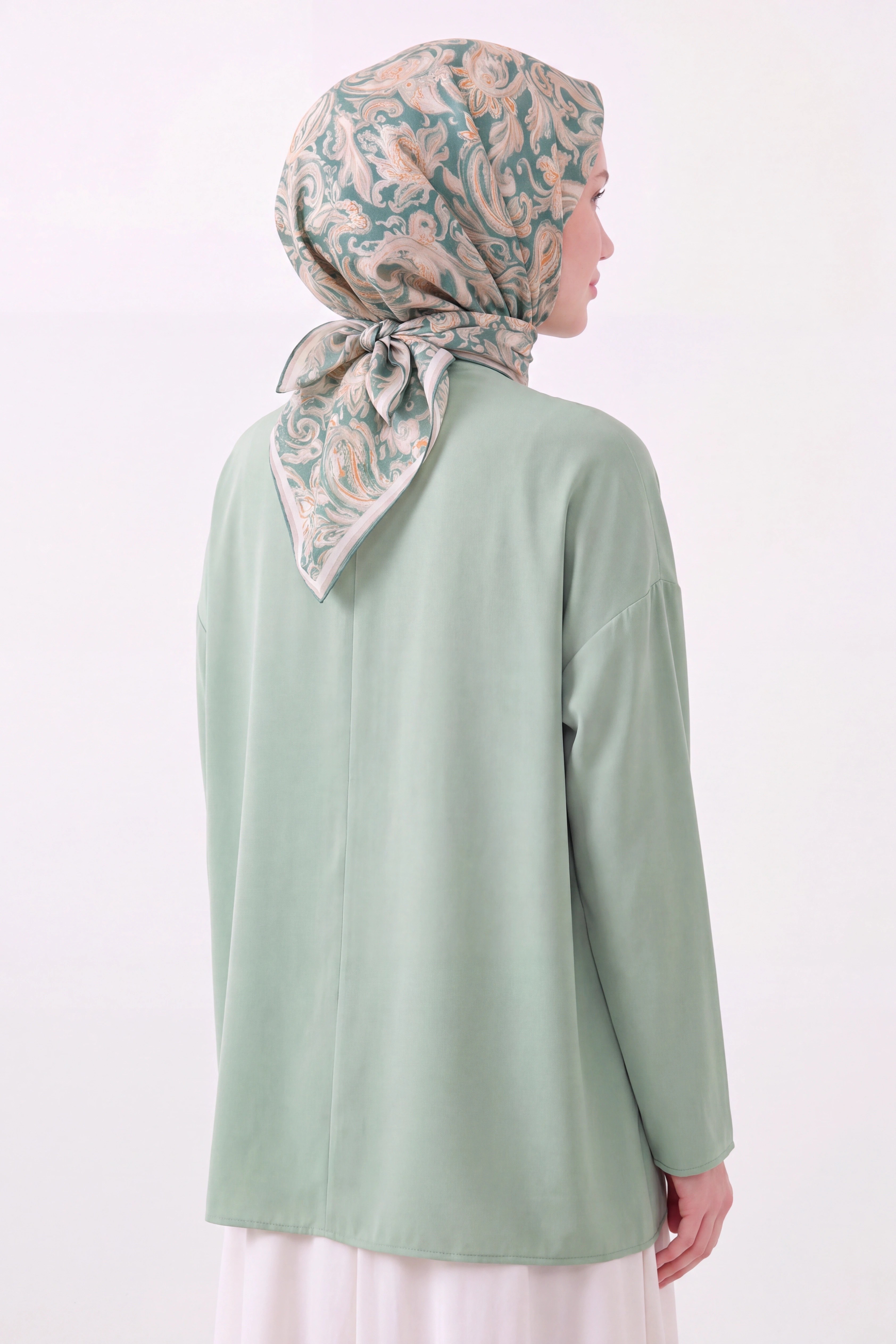 Soft Eşarp Paisley Mint Yeşili