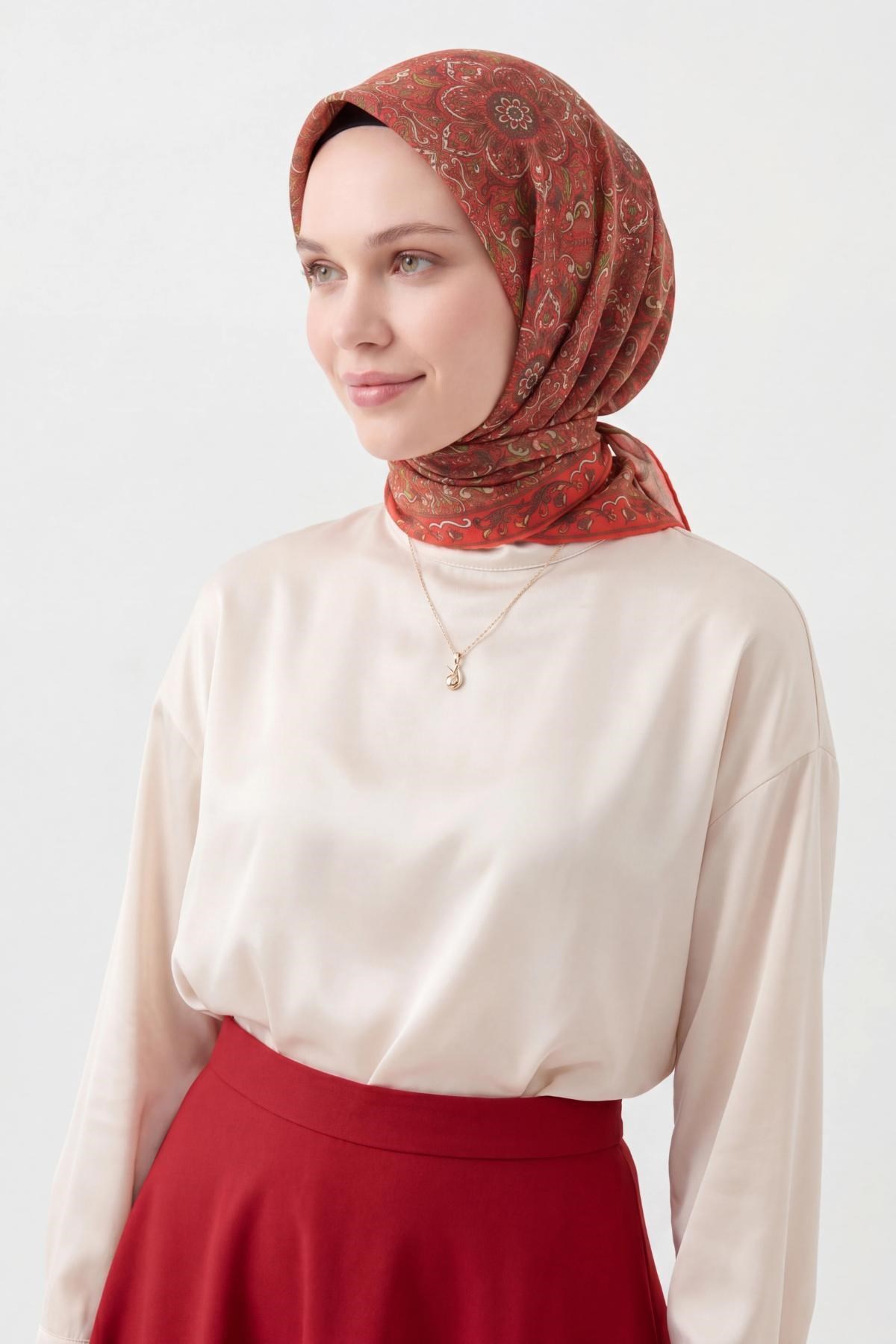Soft Eşarp Parlak Kırmızı 90x90