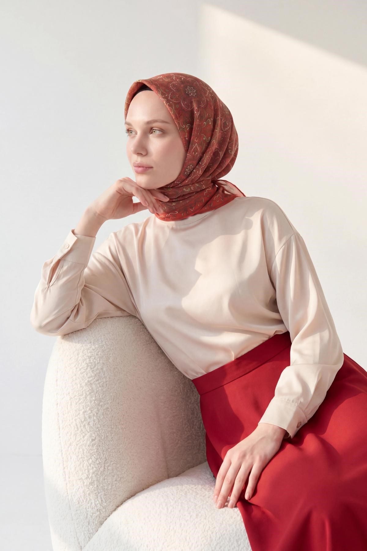 Soft Eşarp Parlak Kırmızı 90x90