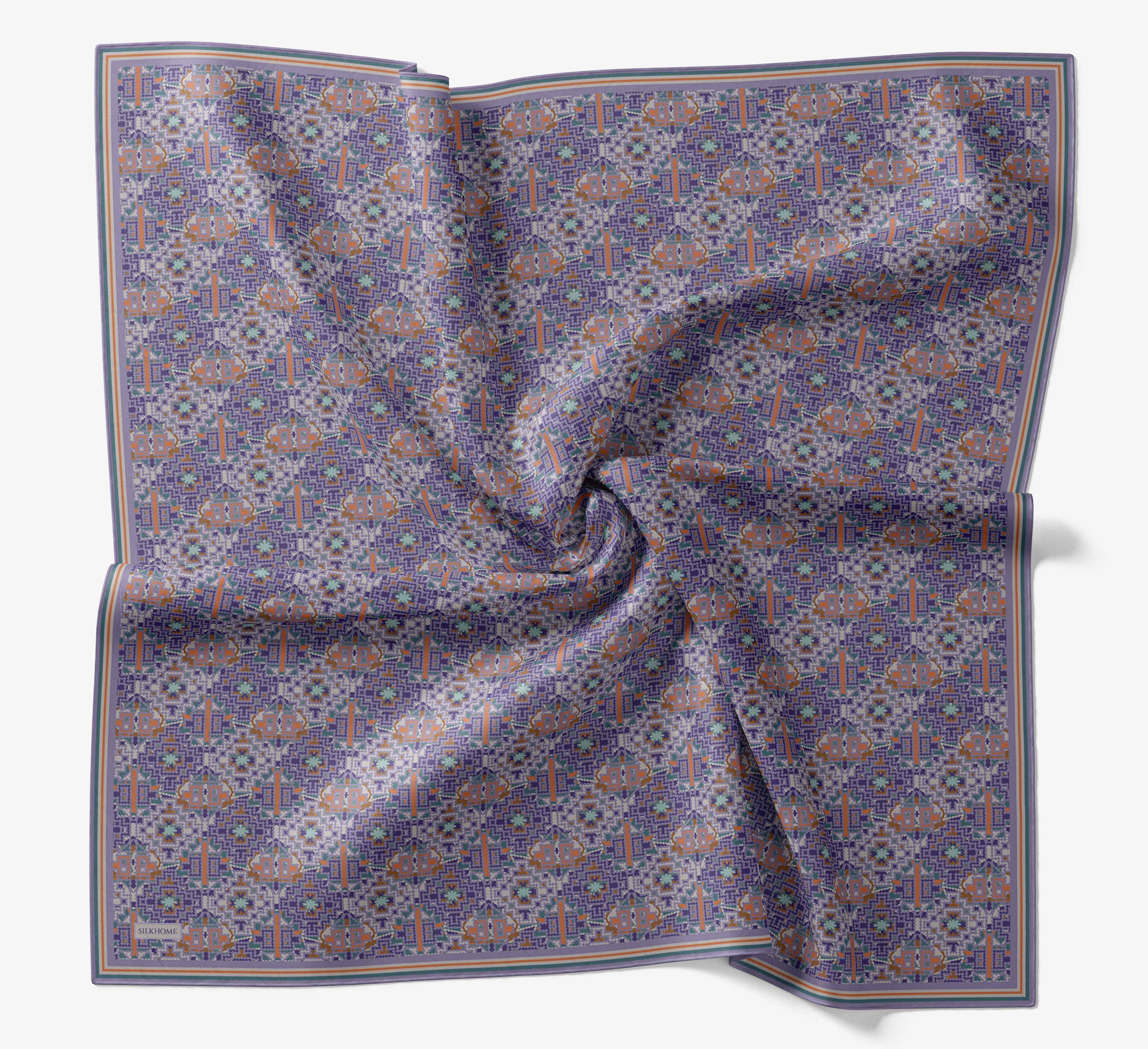 Soft Eşarp Pixel Ethnic Eflatun