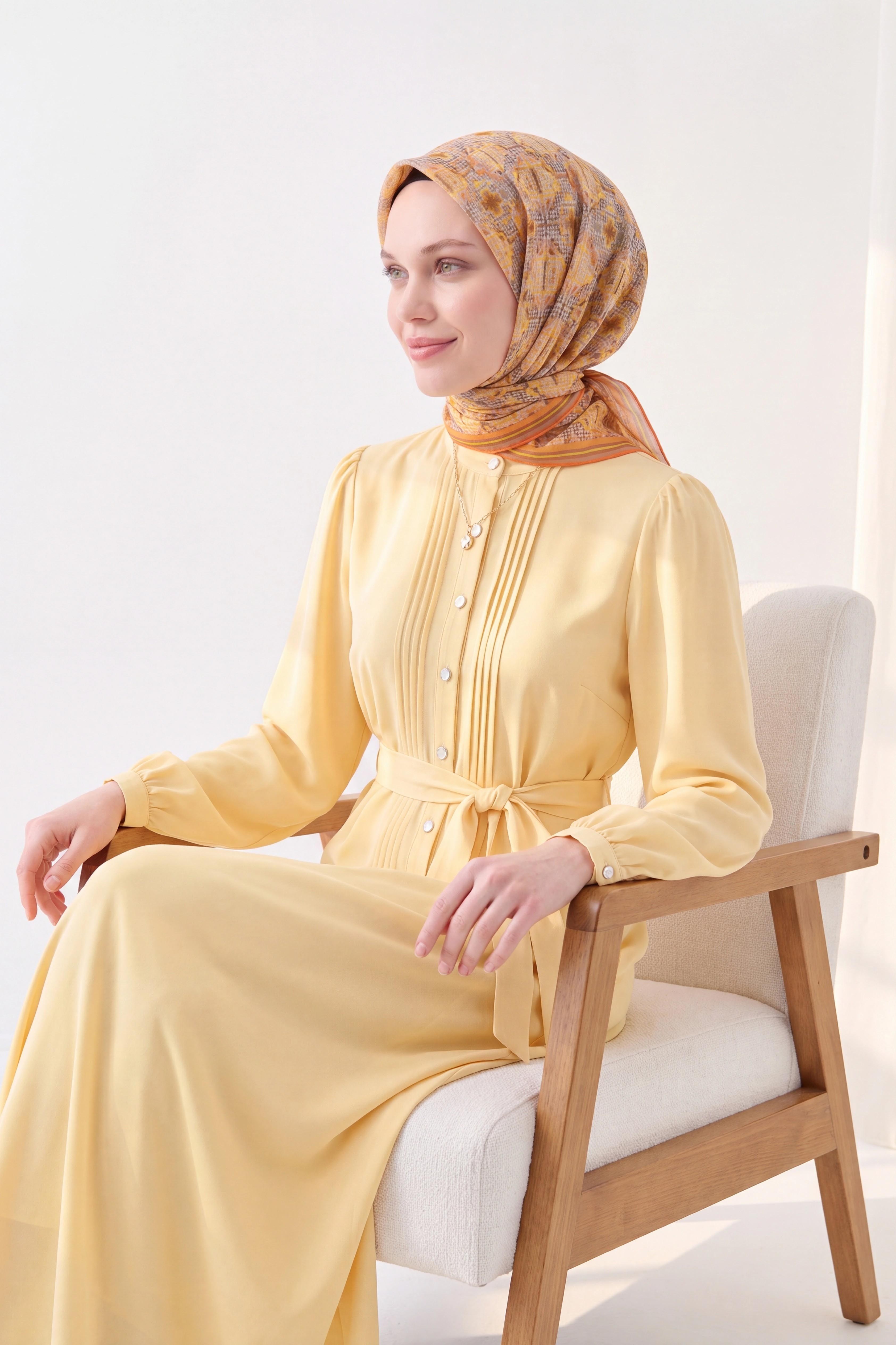 Soft Eşarp Pixel Ethnic Turuncu