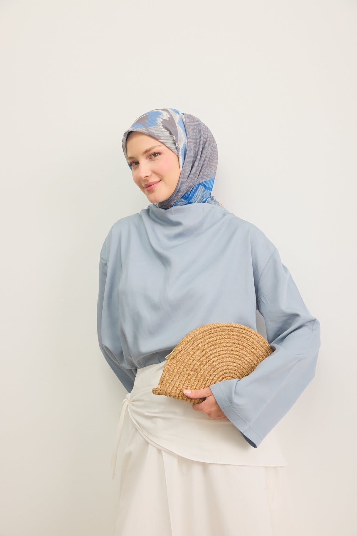 Soft Eşarp Urban Patch Gece Mavisi