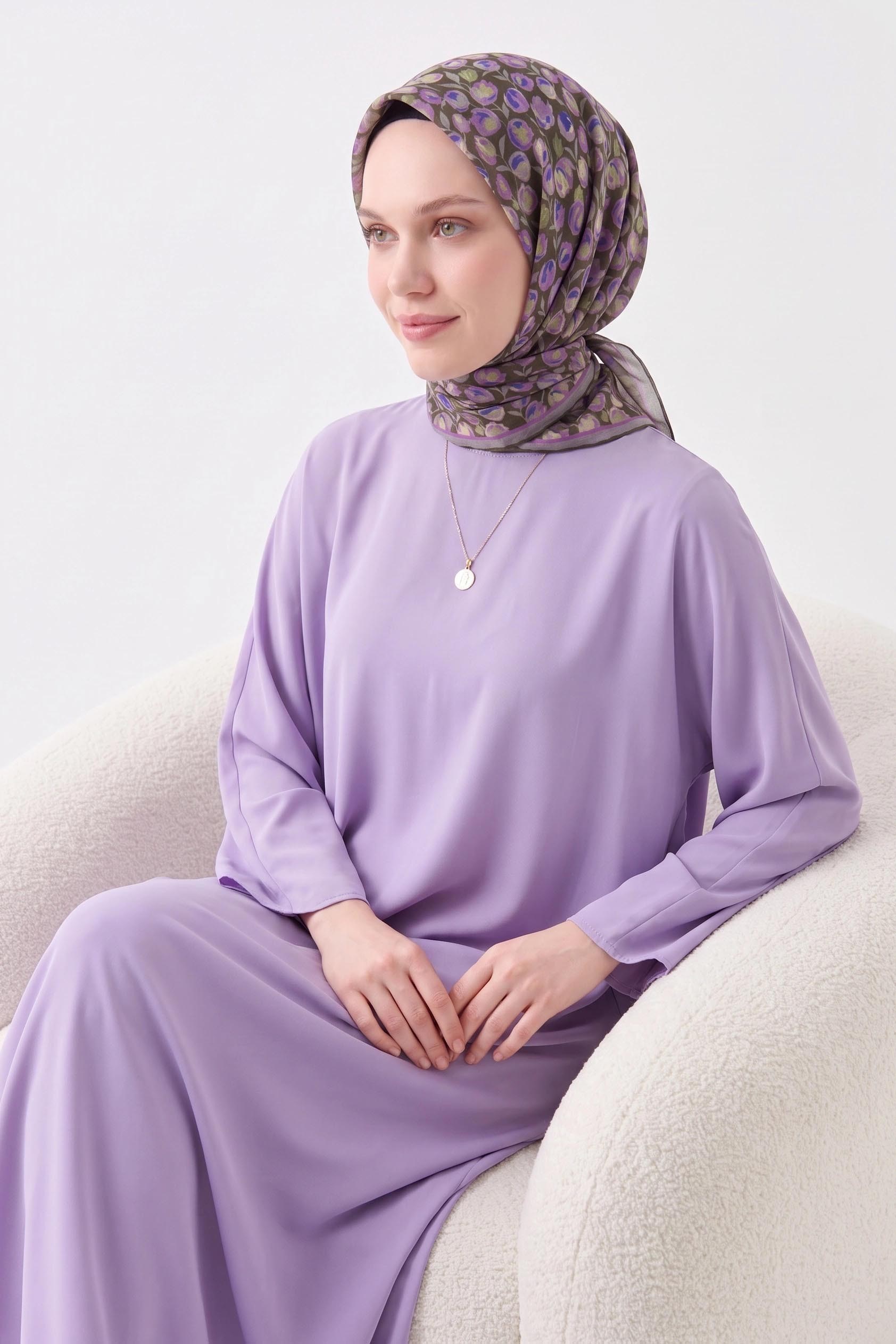 Soft Eşarp Vintage Floral Koyu Yeşil