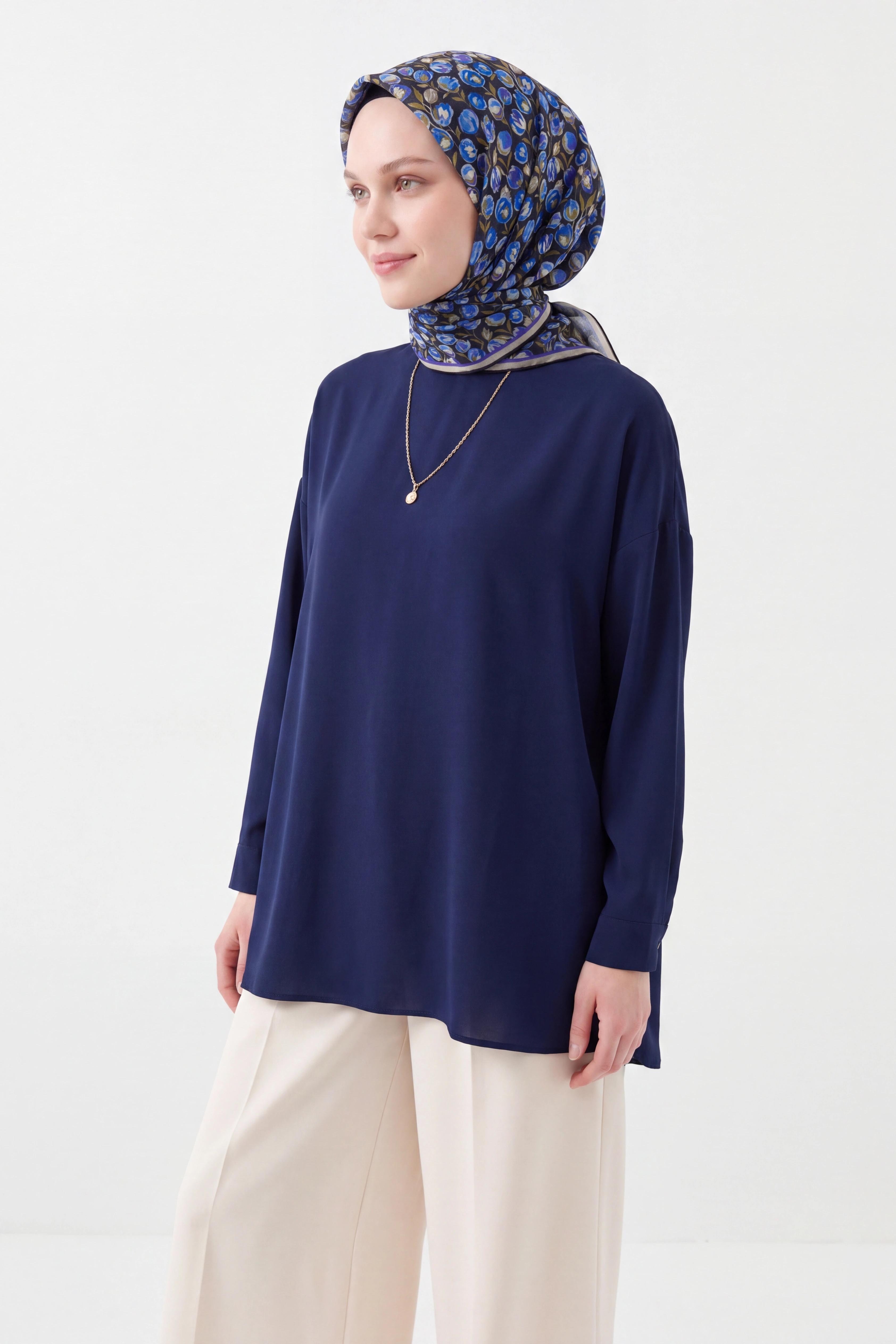 Soft Eşarp Vintage Floral Siyah