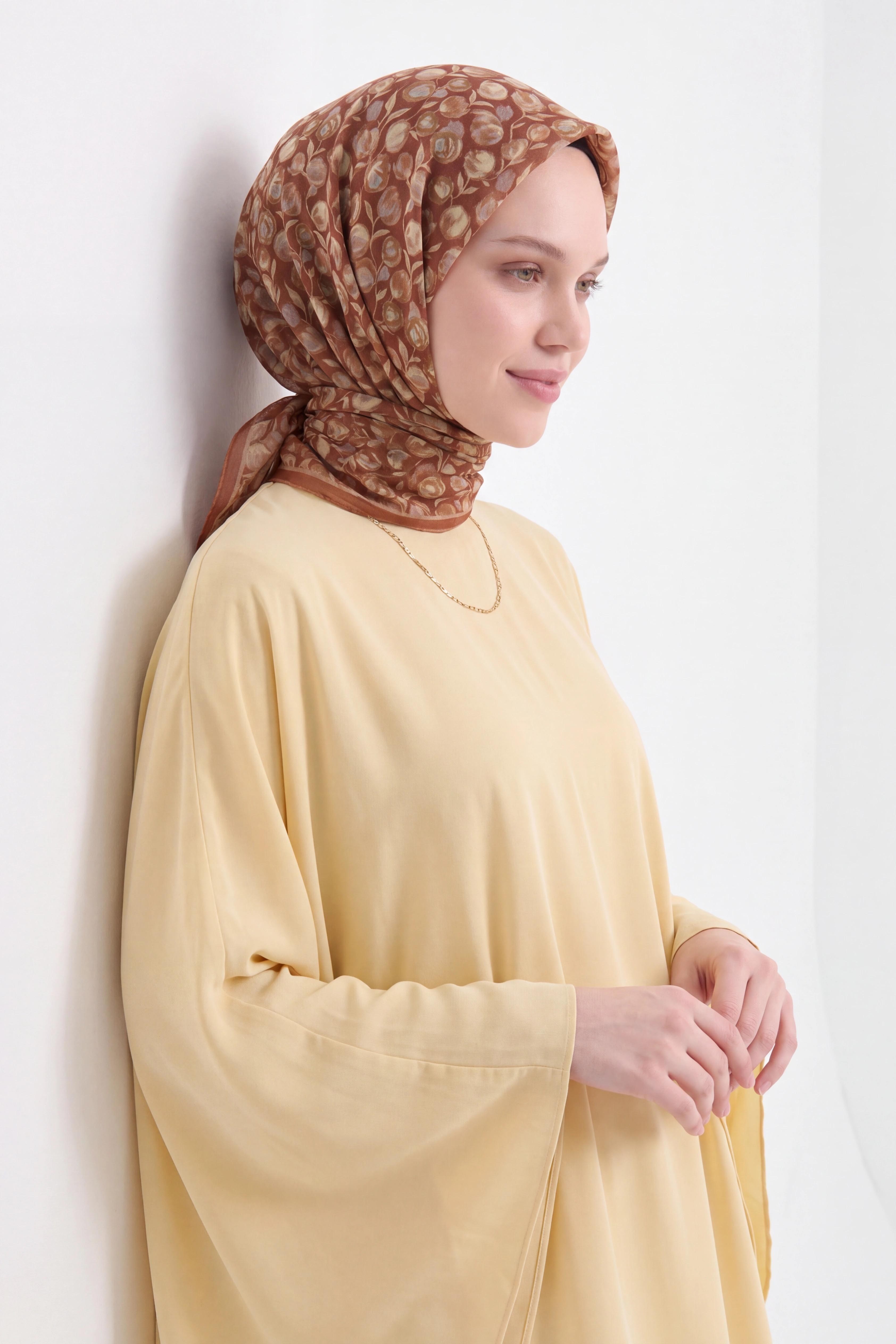 Soft Eşarp Vintage Floral Tarçın