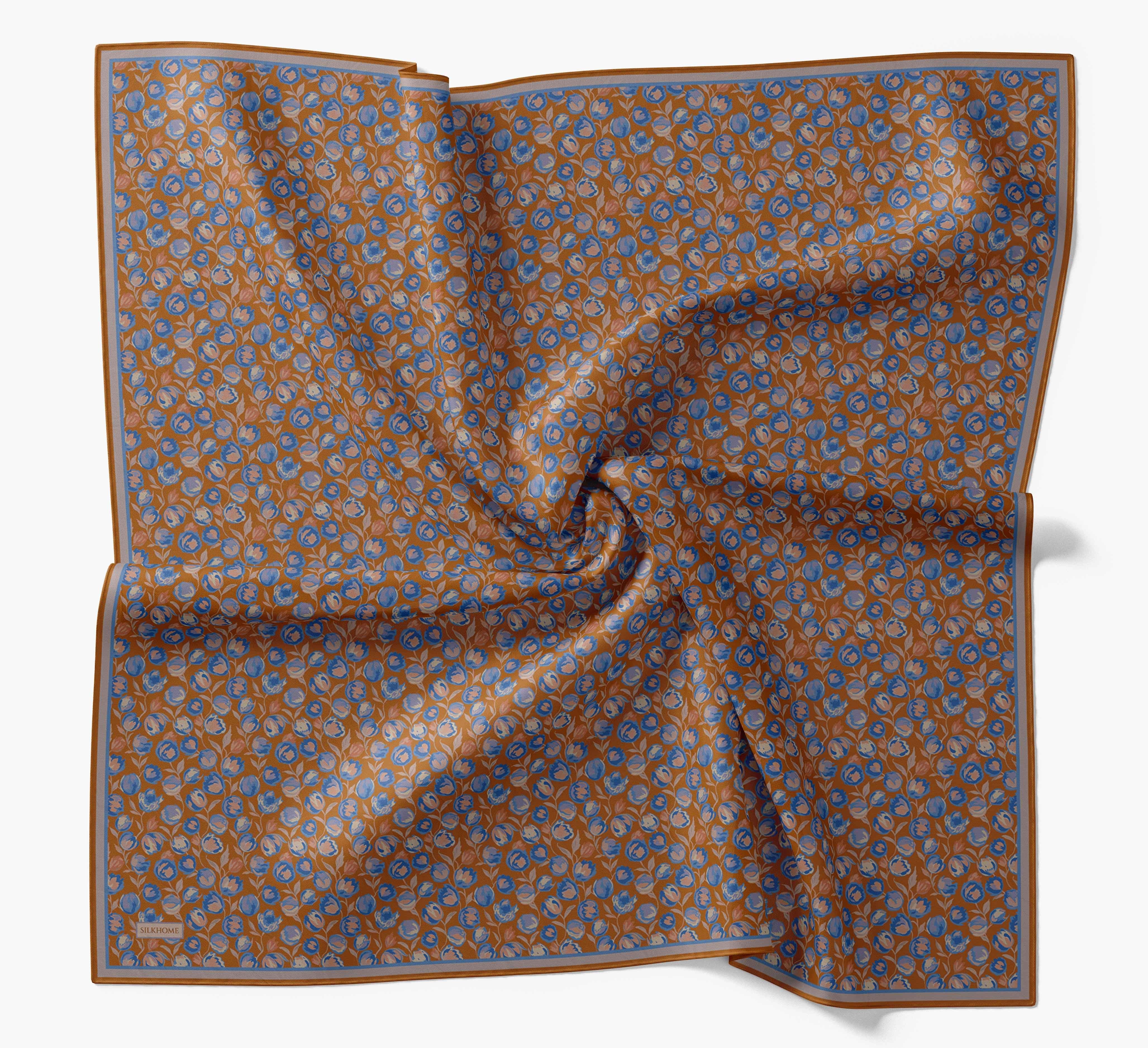 Soft Eşarp Vintage Floral Turuncu