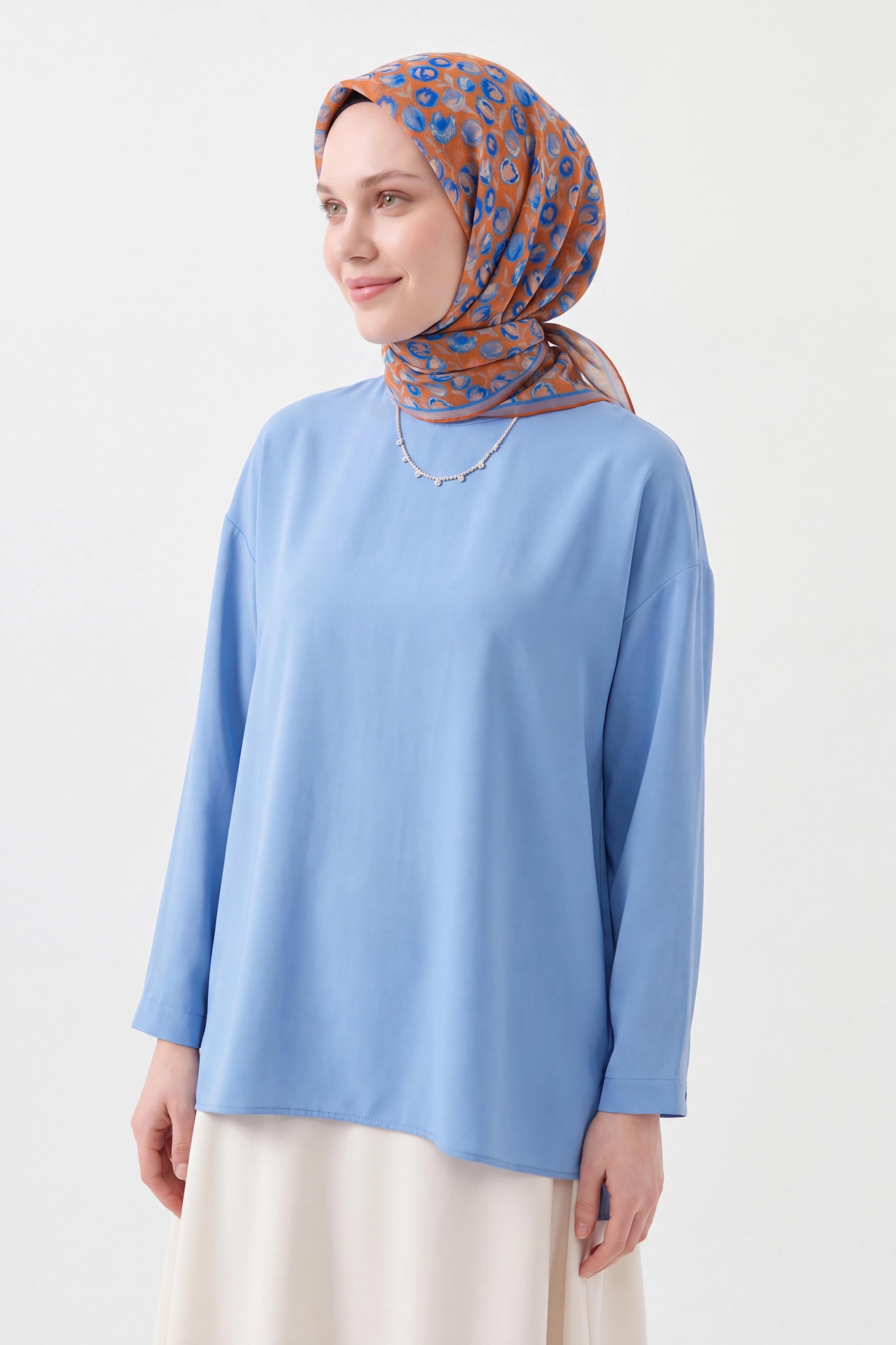 Soft Eşarp Vintage Floral Turuncu