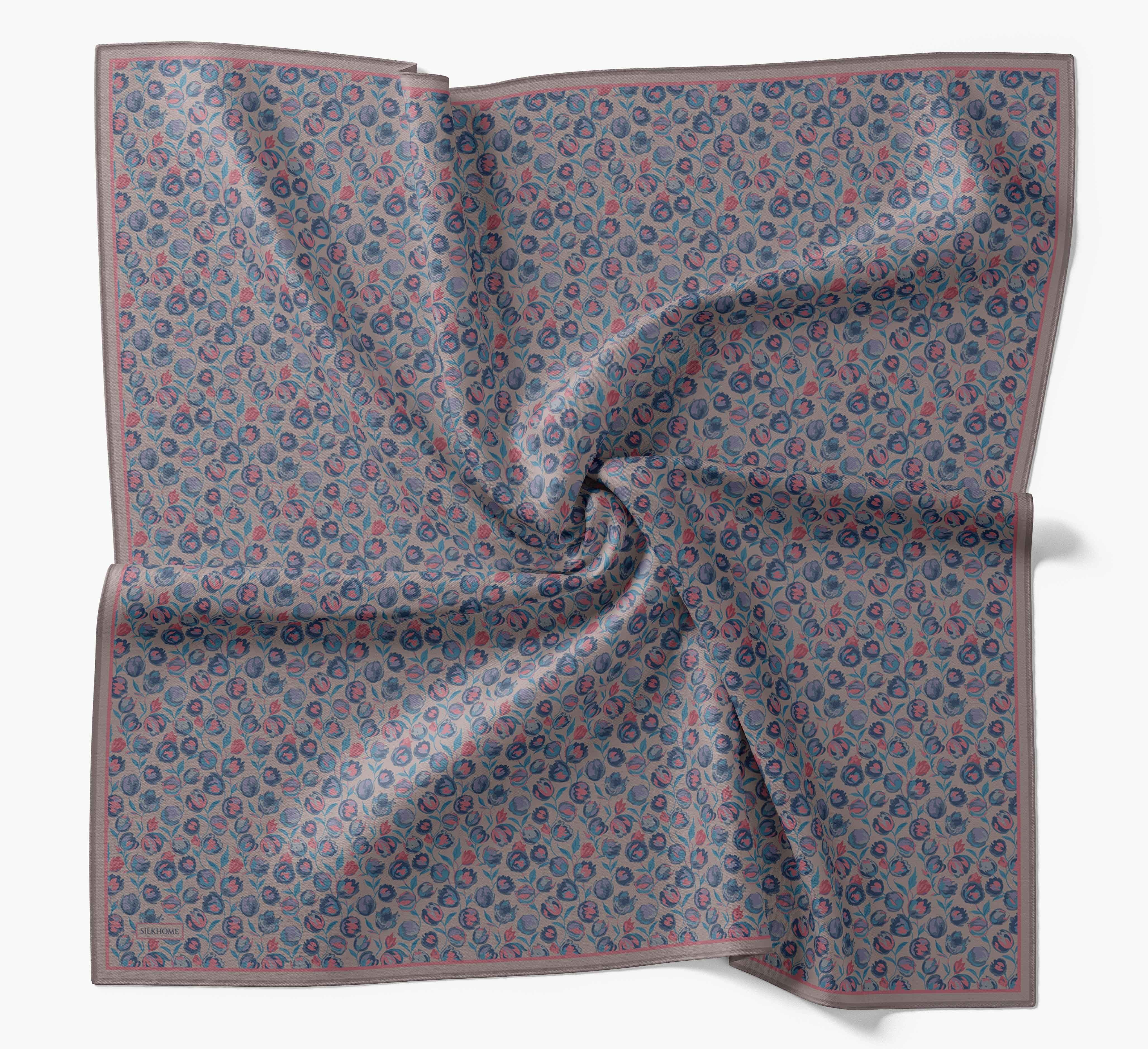 Soft Eşarp Vintage Floral Vizon