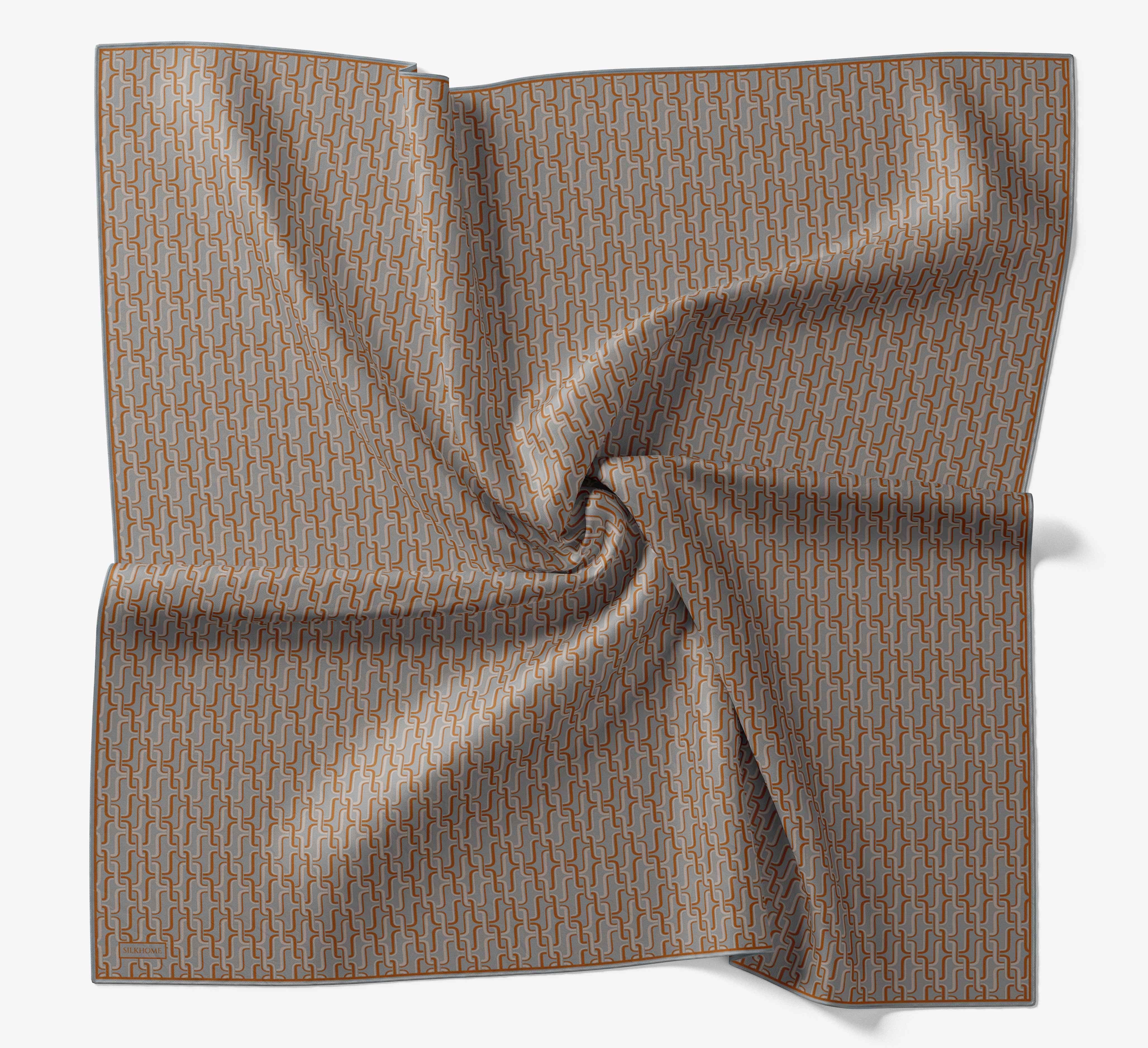 Soft Eşarp Zincir Desen Gri 90x90