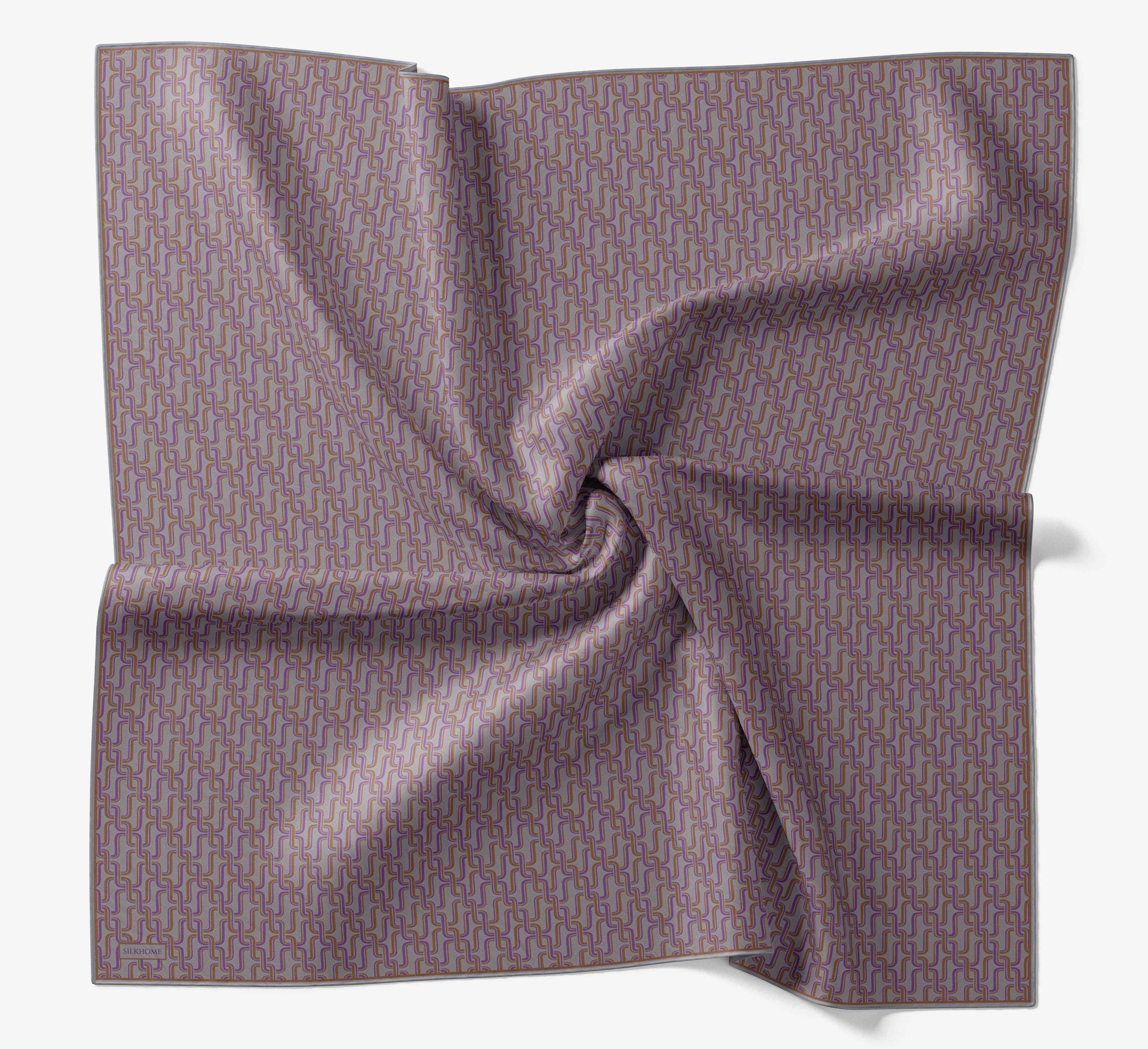 Soft Eşarp Zincir Desen Lila 90x90