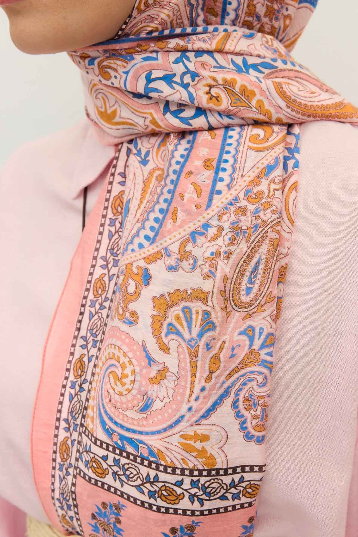 Tencel Monare Şal Bohem Pembe
