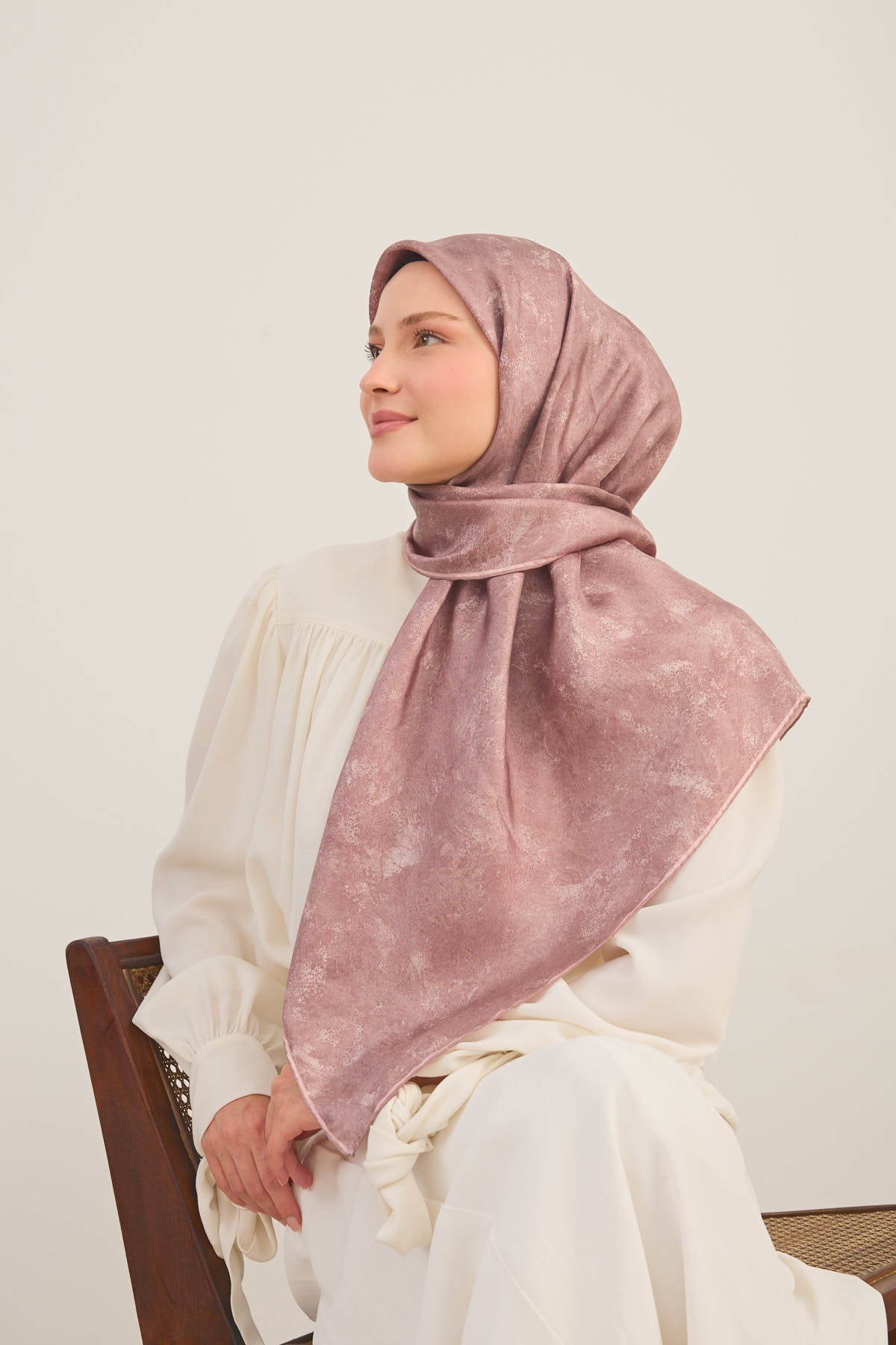 Twill İpek Büyük Boy Eşarp Pembe