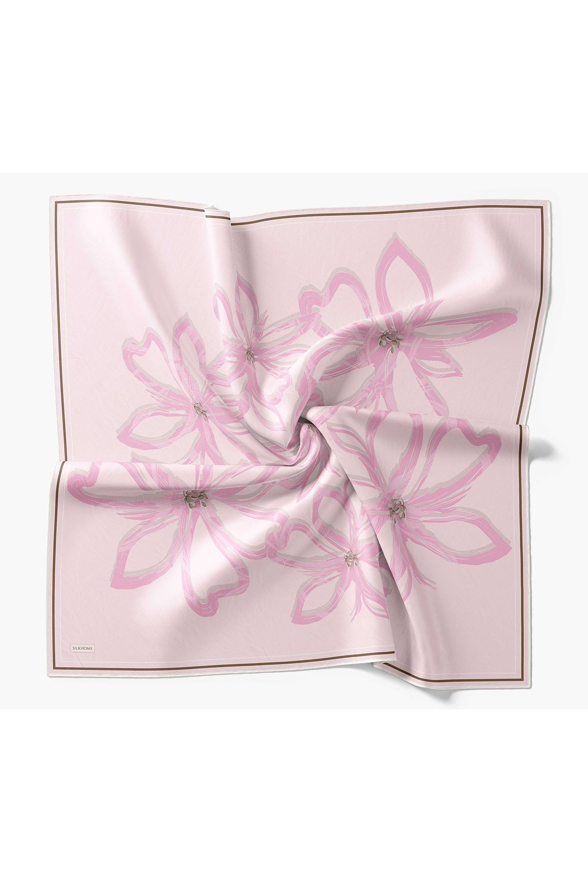 Twill İpek Eşarp Bloom Pembe