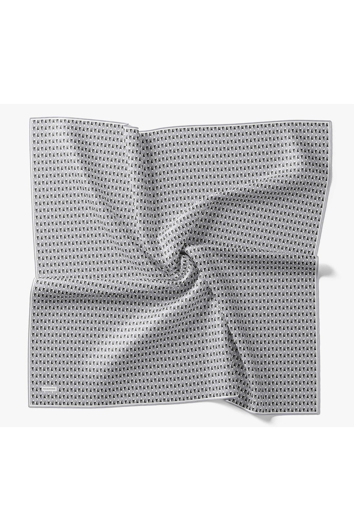 Twill İpek Eşarp Geometric Pattern Siyah