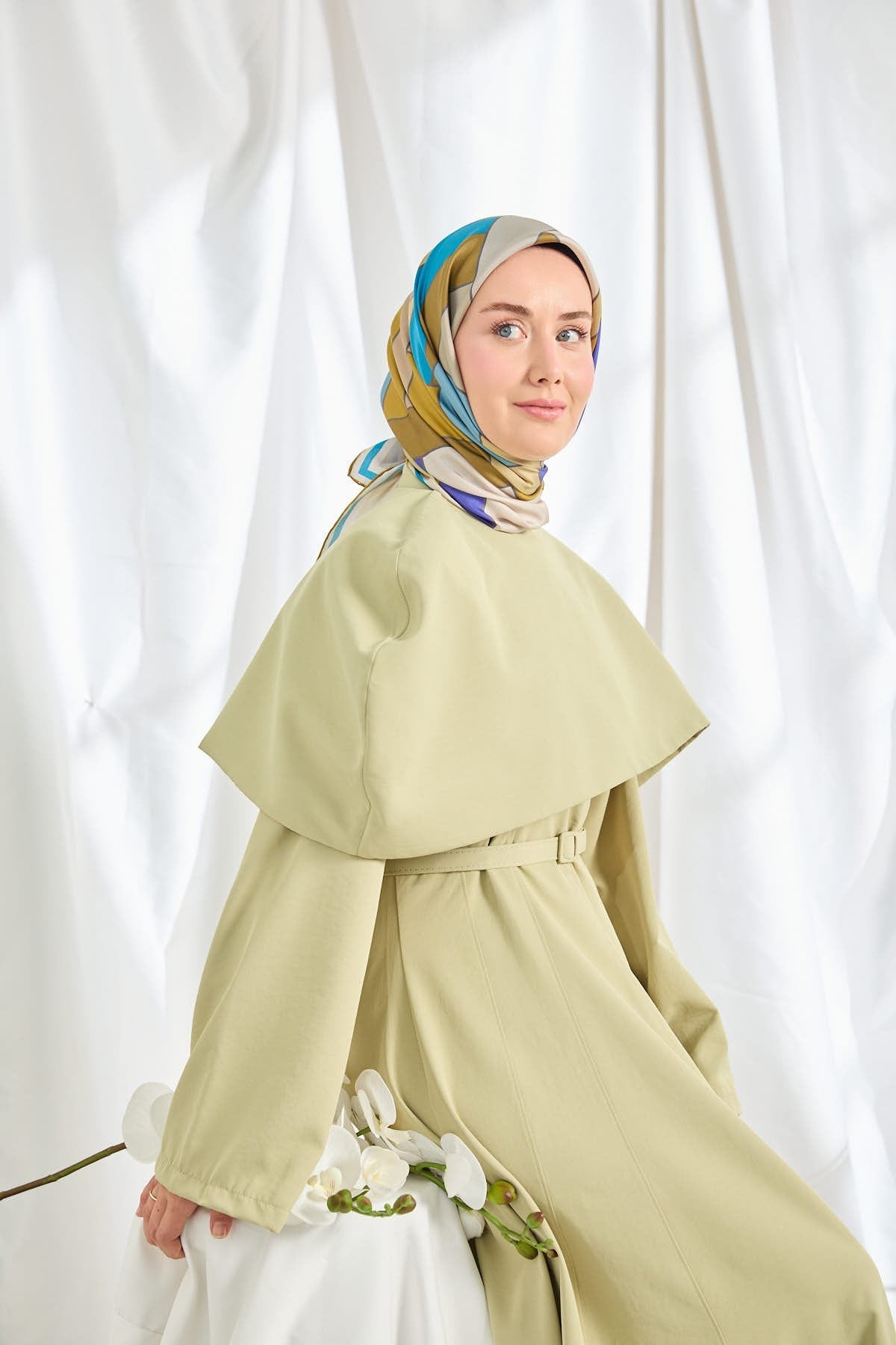 Twill İpek Eşarp Mid-Century Morcivert