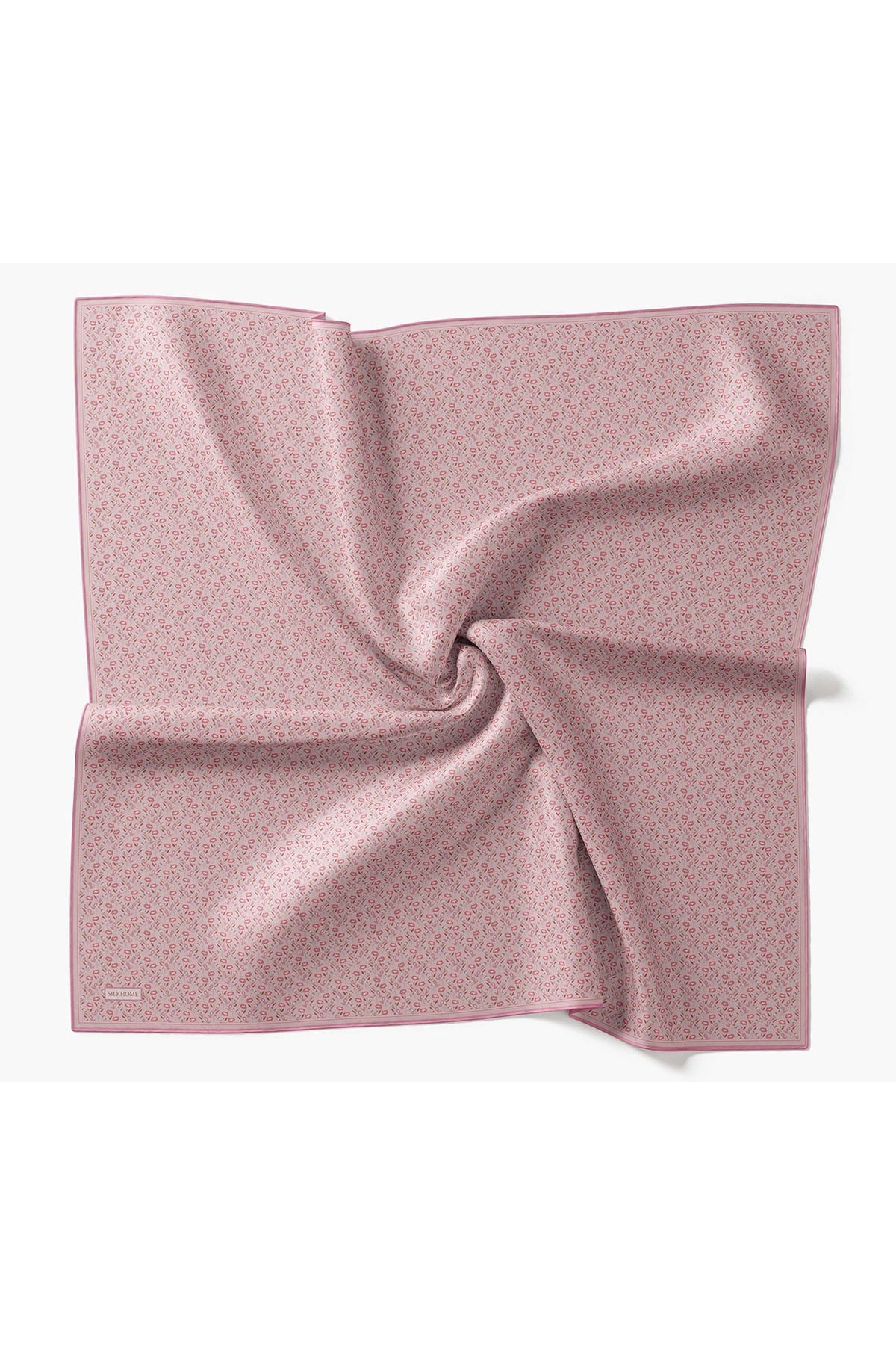 Twill İpek Eşarp Mini Bouquet Pembe