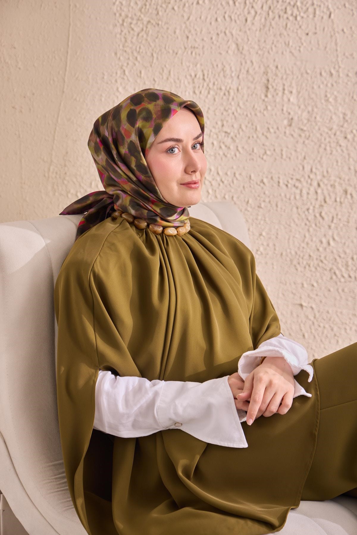 Twill İpek Eşarp Noiré Kahverengi 90x90