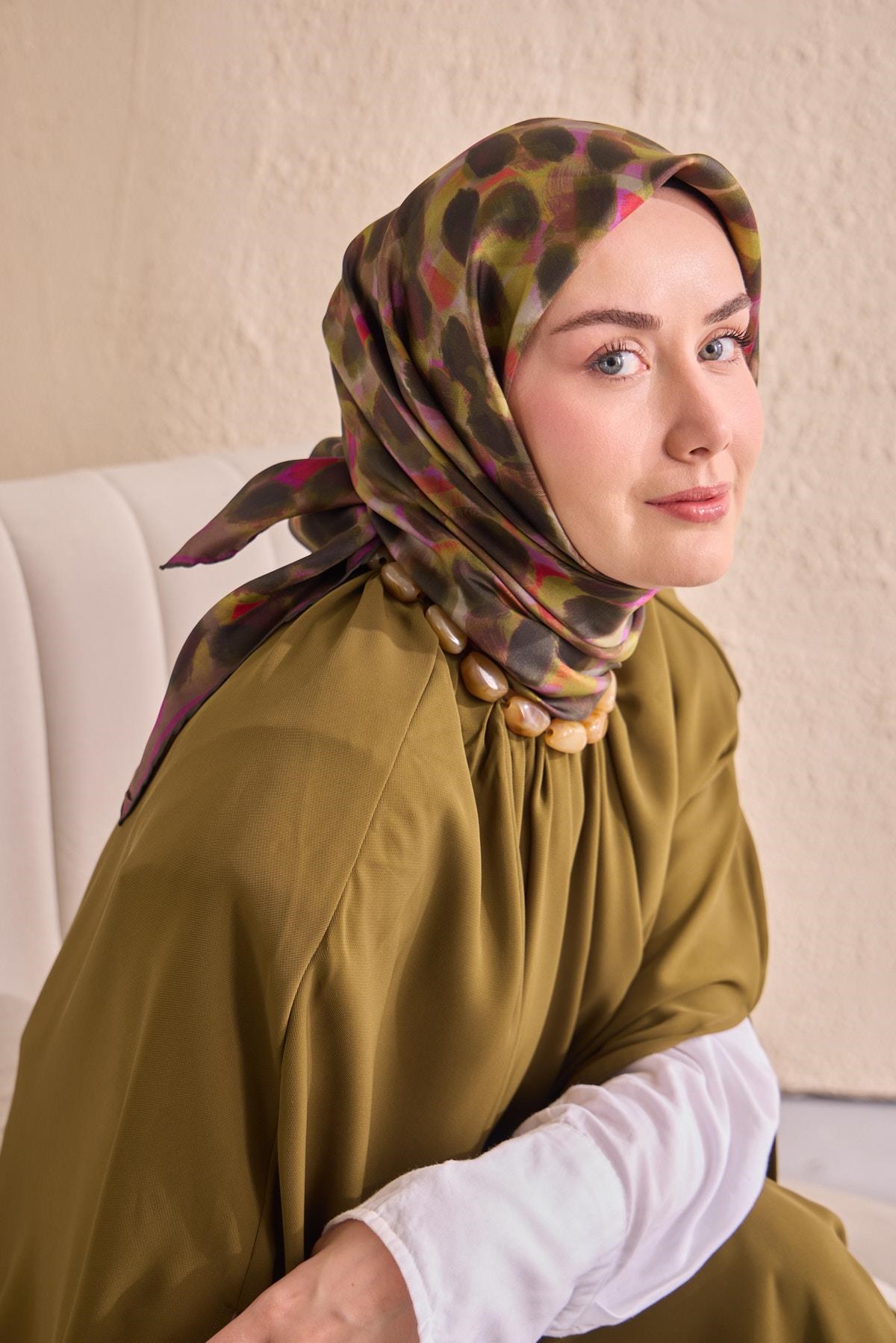 Twill İpek Eşarp Noiré Kahverengi 90x90