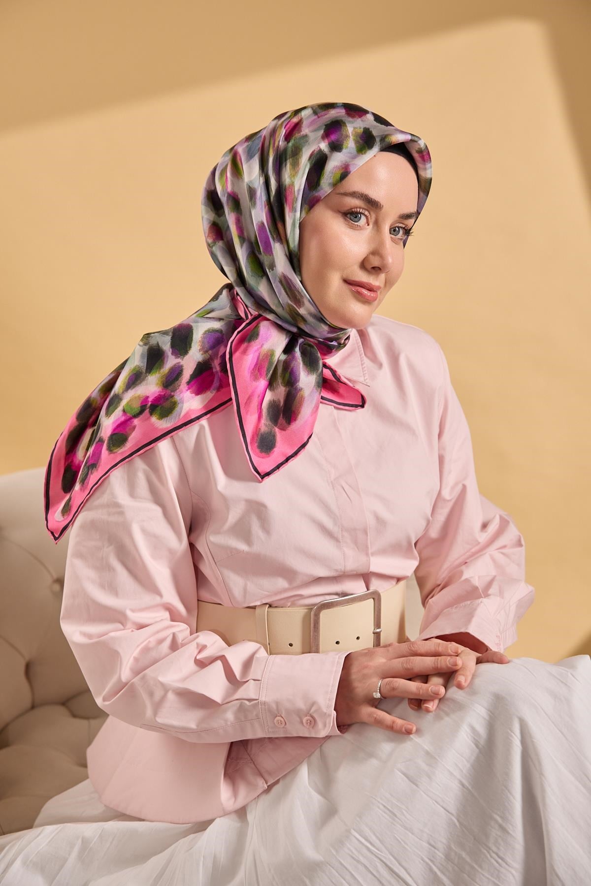 Twill İpek Eşarp Noiré Pembe 90x90