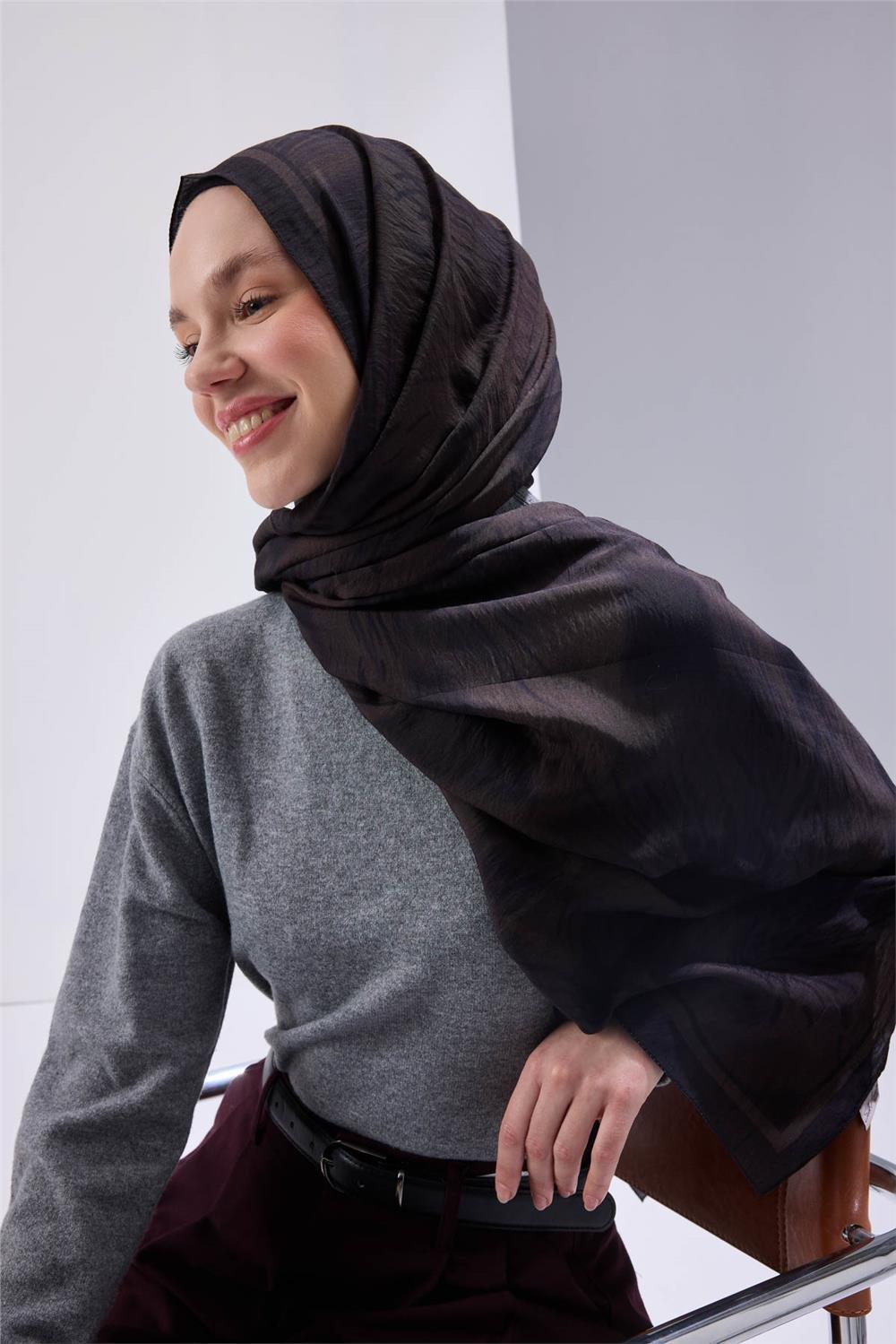 Mayda Şal Pera Lacivert İnce Dokulu Dökümlü 190x70