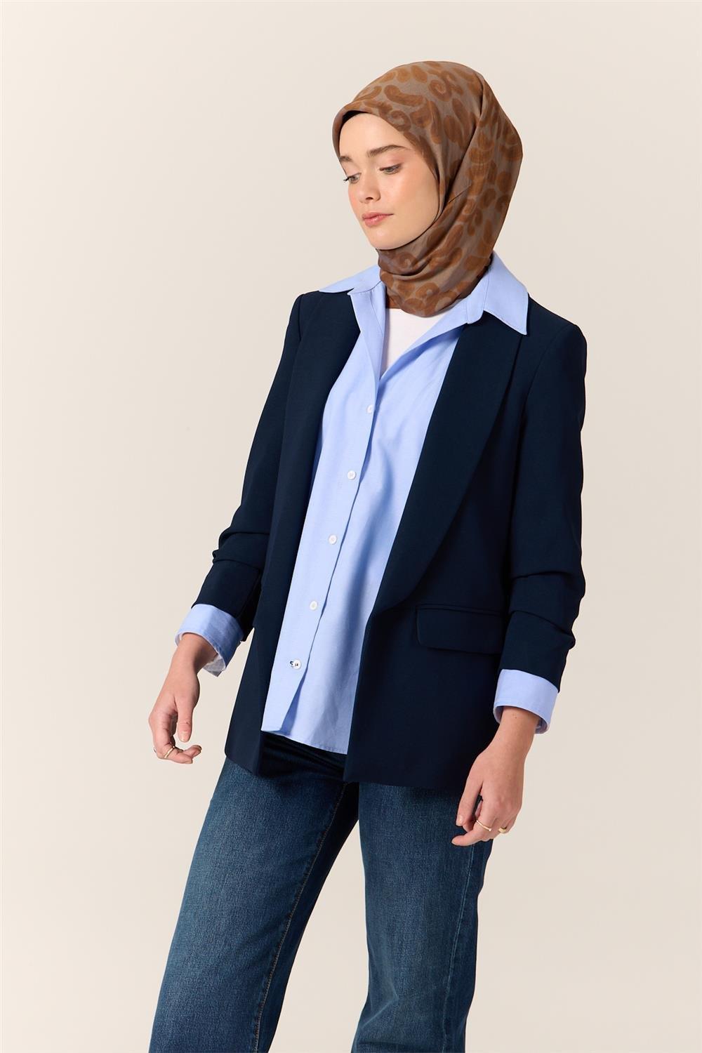 Viskon Karışımlı Velora Eşarp Taba-Gri-Soğan Kabuğu Desenli İnce Dokulu Dökümlü 90x90