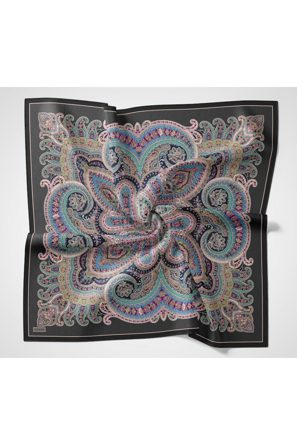 Velora Eşarp Ethnic Antrasit 90x90