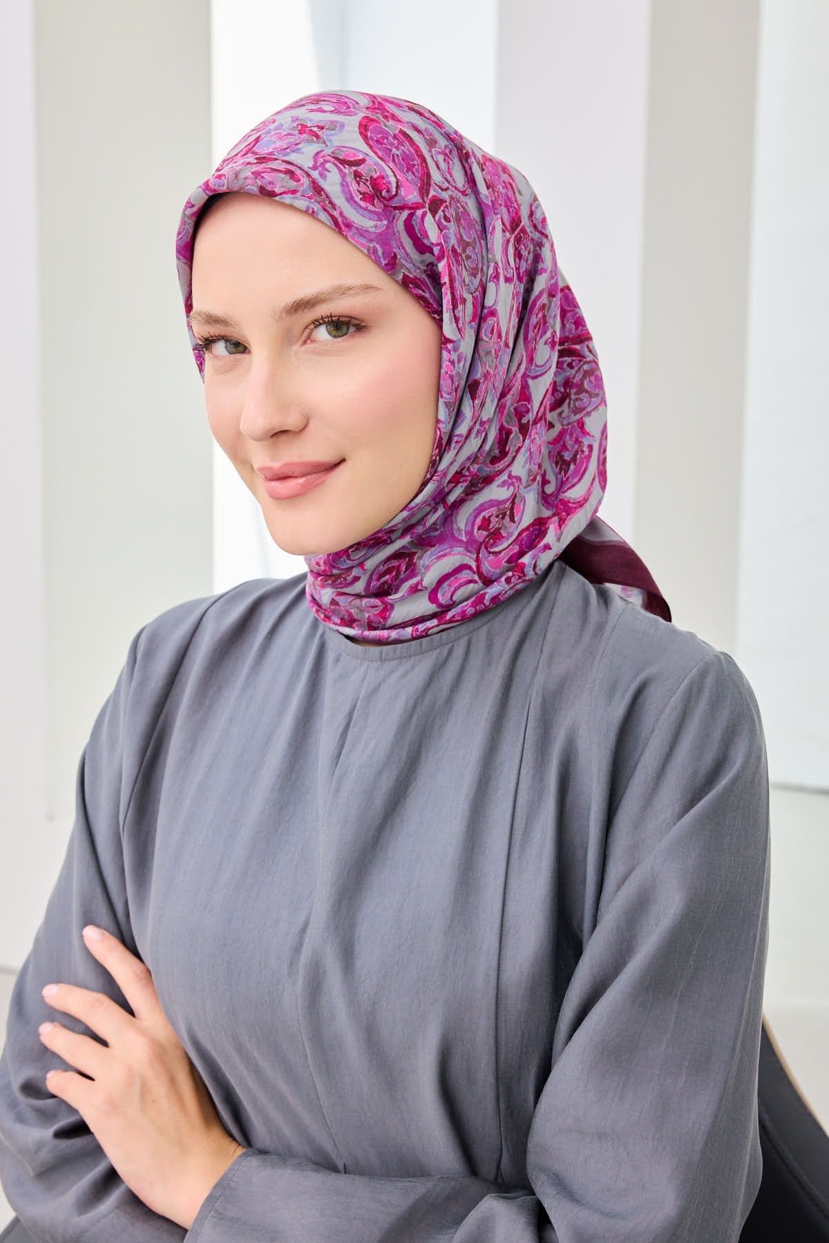 Velora Eşarp Ethnic Fuşya