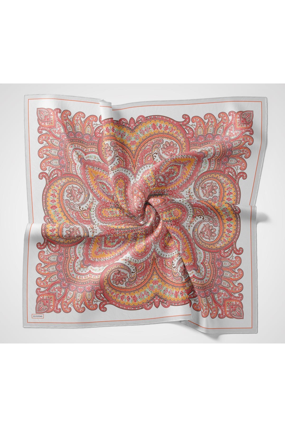 Velora Eşarp Ethnic Gümüş 90x90