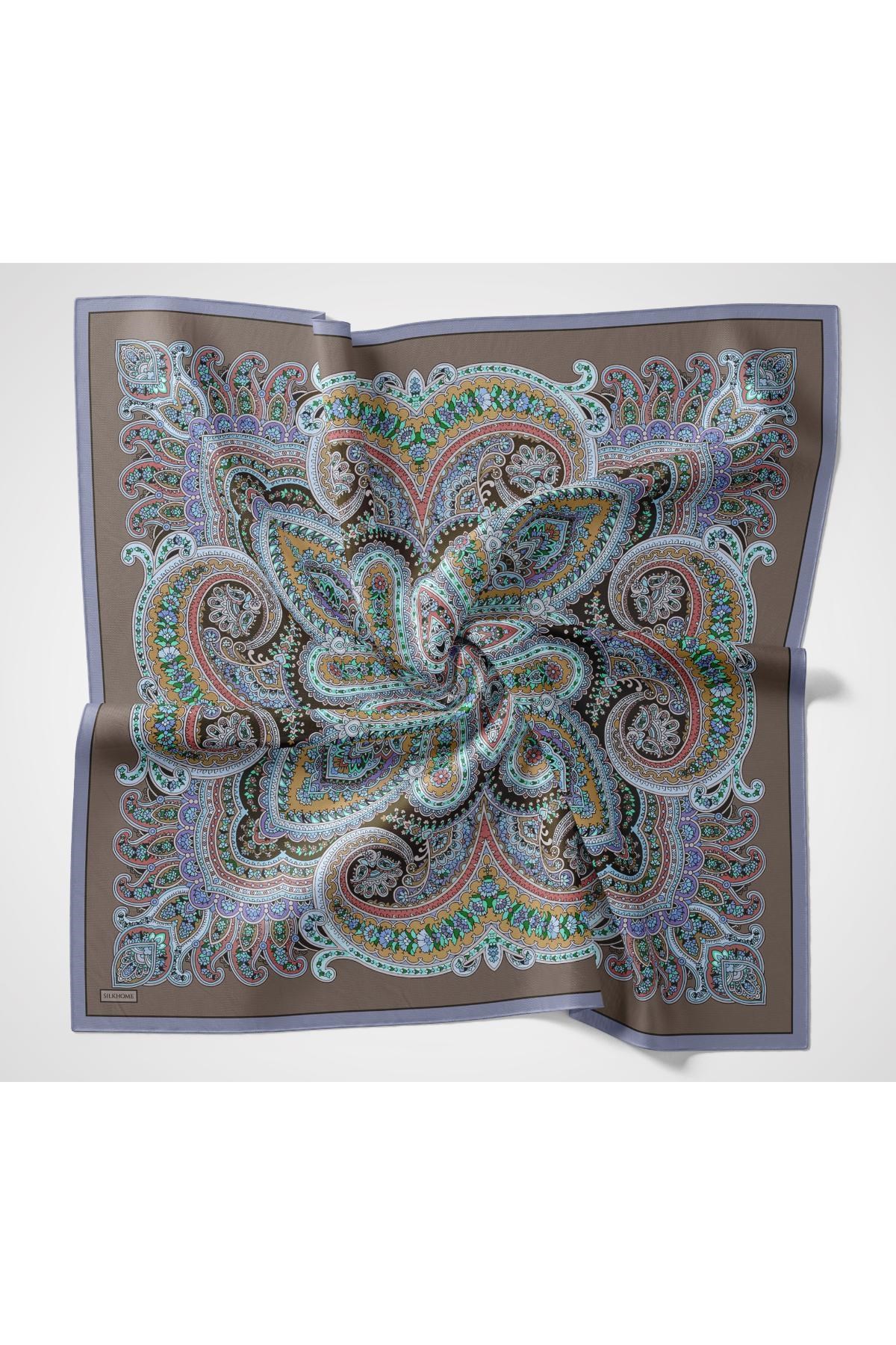 Velora Eşarp Ethnic Koyu Vizon 90x90
