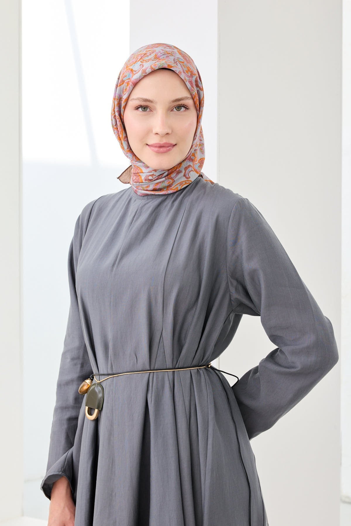 Velora Eşarp Ethnic Turuncu