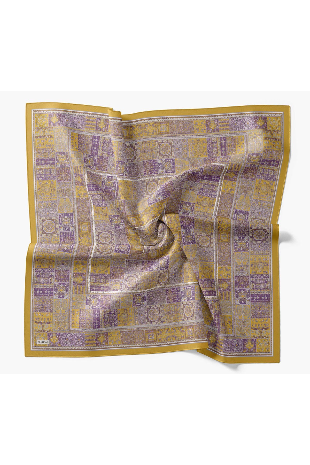 Velora Eşarp Etnik Desen Hardal Sarısı 90x90
