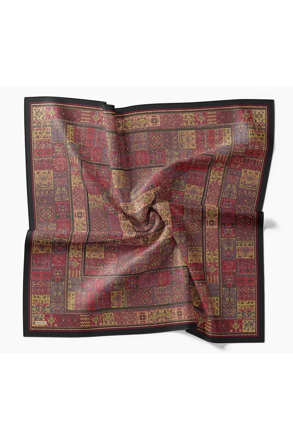 Velora Eşarp Etnik Desen Kırmızı 90x90