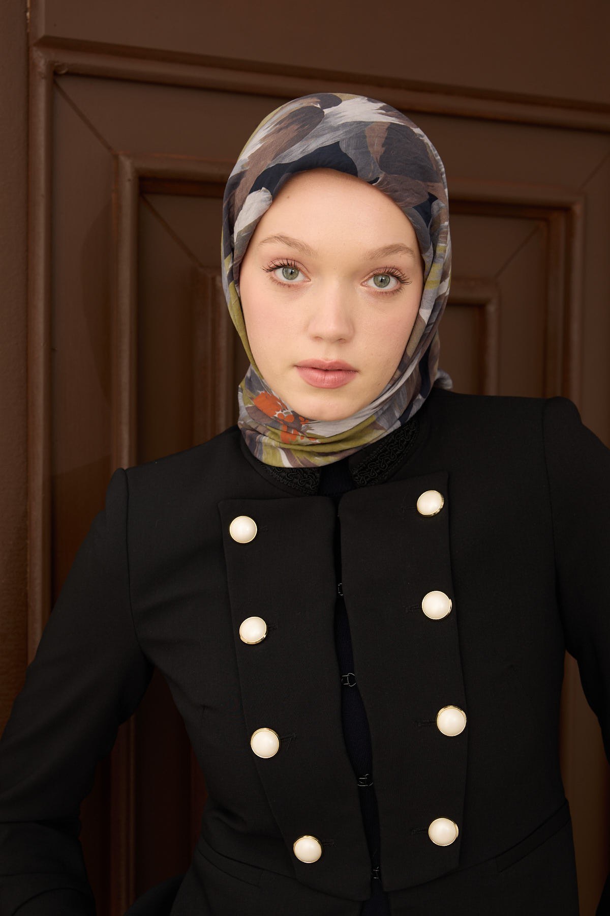 Velora Eşarp Flower Kahverengi
