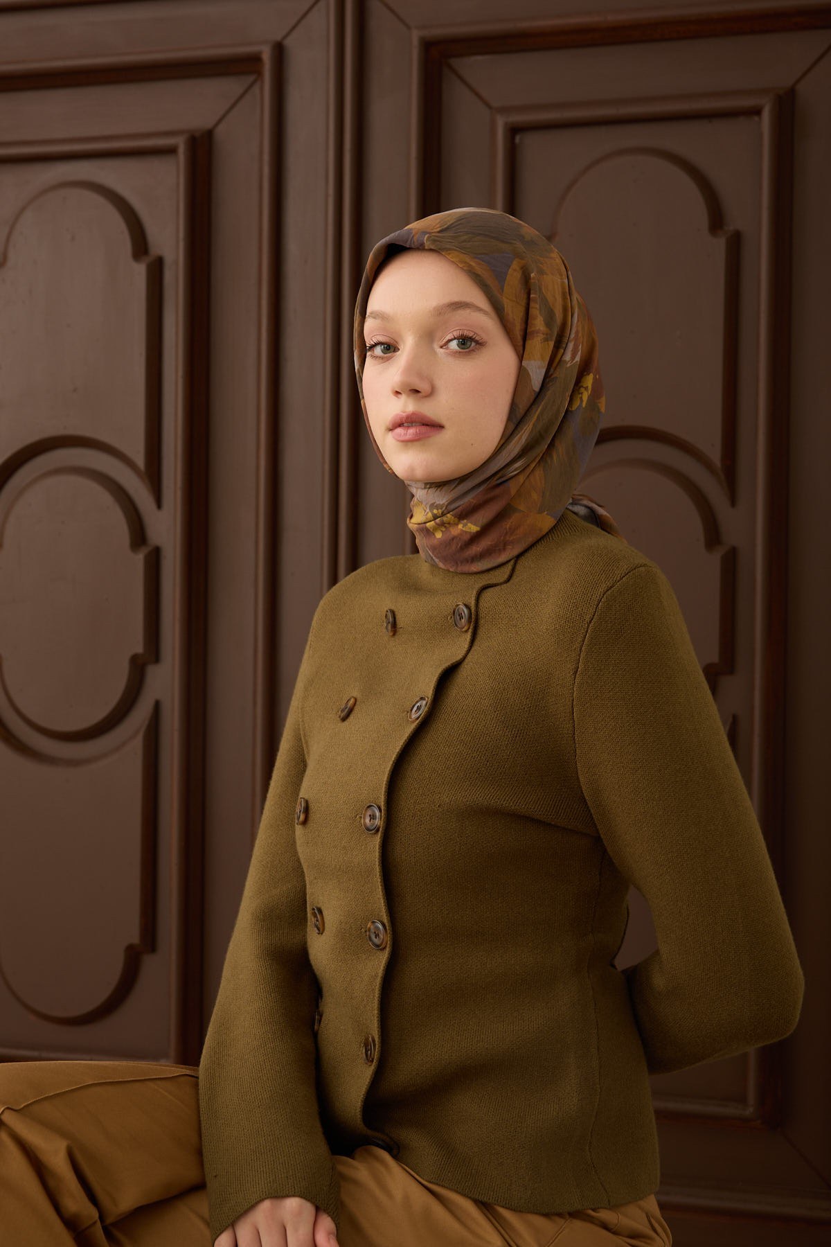 Velora Eşarp Flower Vizon