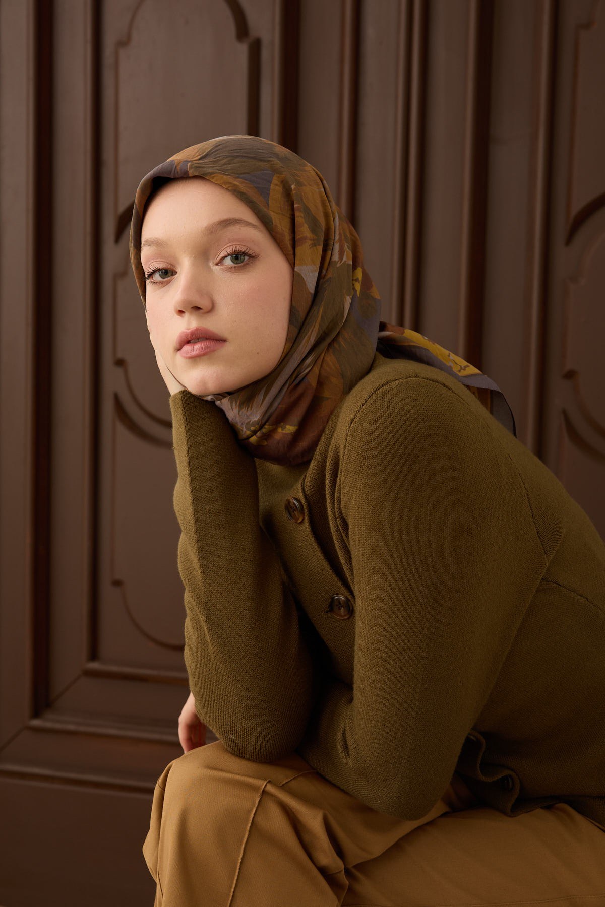 Velora Eşarp Flower Vizon