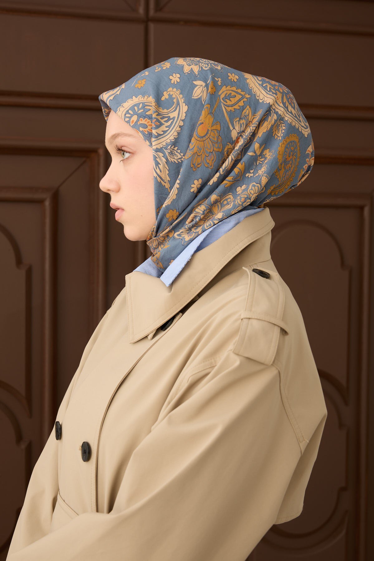 Velora Eşarp Shawl Pattern Buz Mavisi