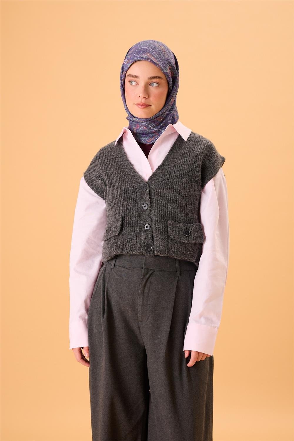 Viskon Karışımlı Velora Eşarp Koyu Mor-Kiremit Desenli Dökümlü Yumuşak Dokulu
                90X90