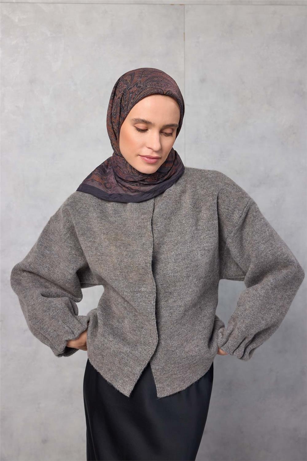 Viskon Velora Eşarp Dört Mevsim Karamel 90x90