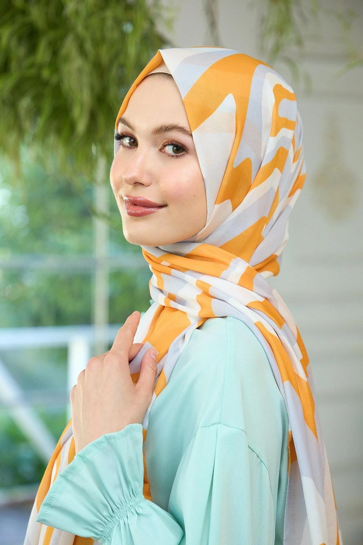 Yaz Işıltısı Koleksiyonu Soft Şal Gri Turuncu 3044-09
