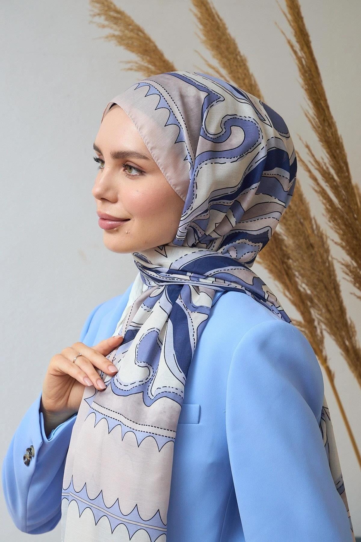 Yaz Işıltısı Koleksiyonu Soft Şal Lacivert Mavi 3045-04
