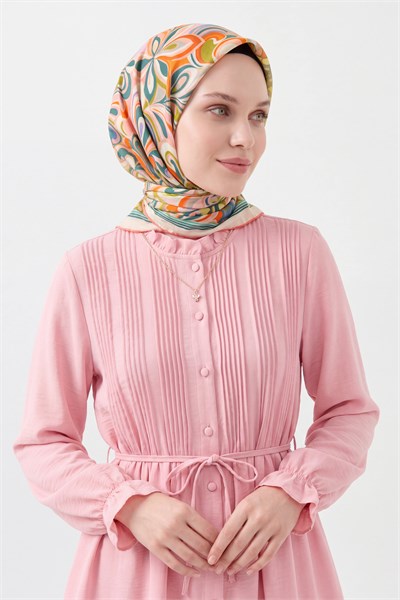 Velora Eşarp Aura Floral Petrol Mavisi