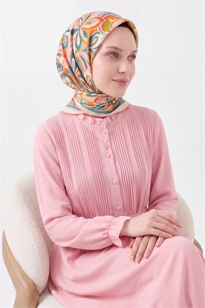 Velora Eşarp Aura Floral Petrol Mavisi