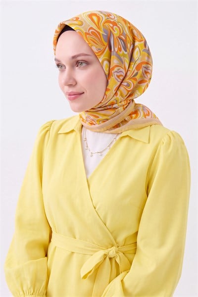 Velora Eşarp Aura Floral Sarı