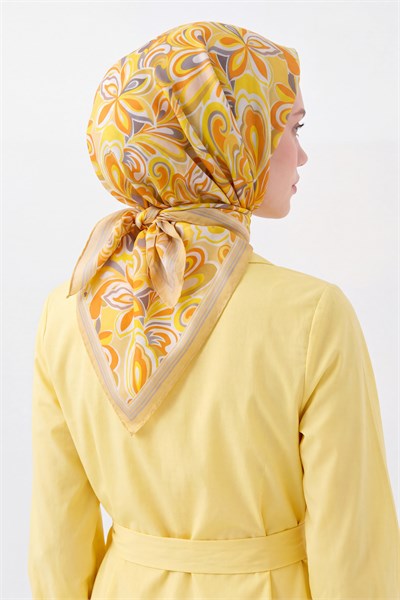 Velora Eşarp Aura Floral Sarı