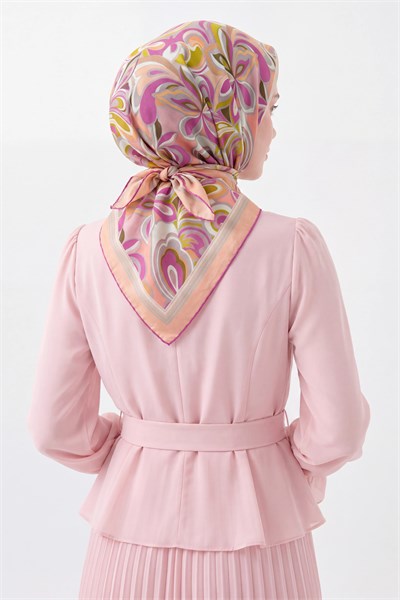 Velora Eşarp Aura Floral Pembe