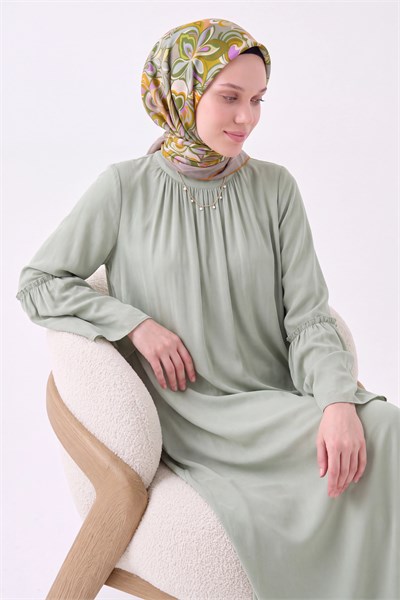 Velora Eşarp Aura Floral Yeşil