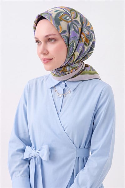 Velora Eşarp Aura Floral Mor