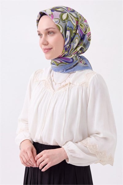 Velora Eşarp Aura Floral Bebe Mavisi